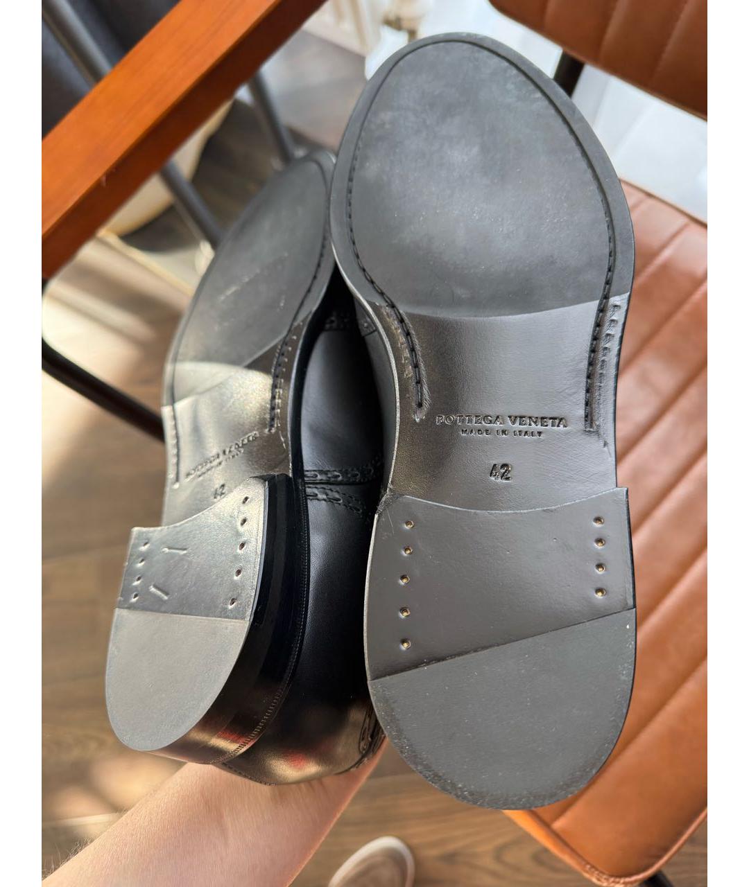 BOTTEGA VENETA Черные кожаные туфли, фото 5