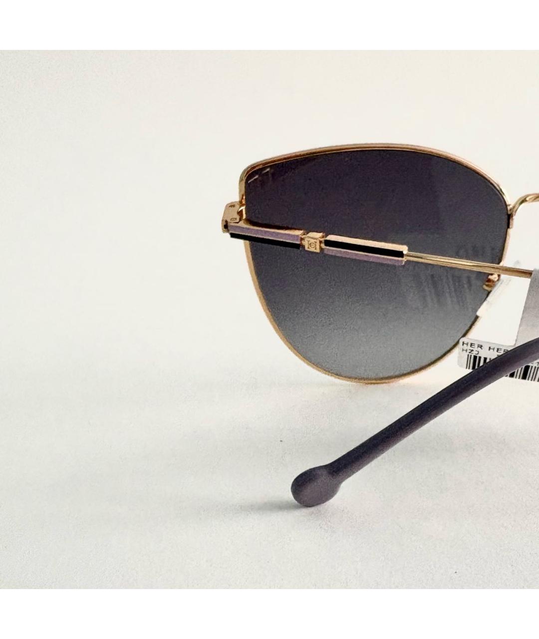 CAROLINA HERRERA Золотые металлические солнцезащитные очки, фото 8