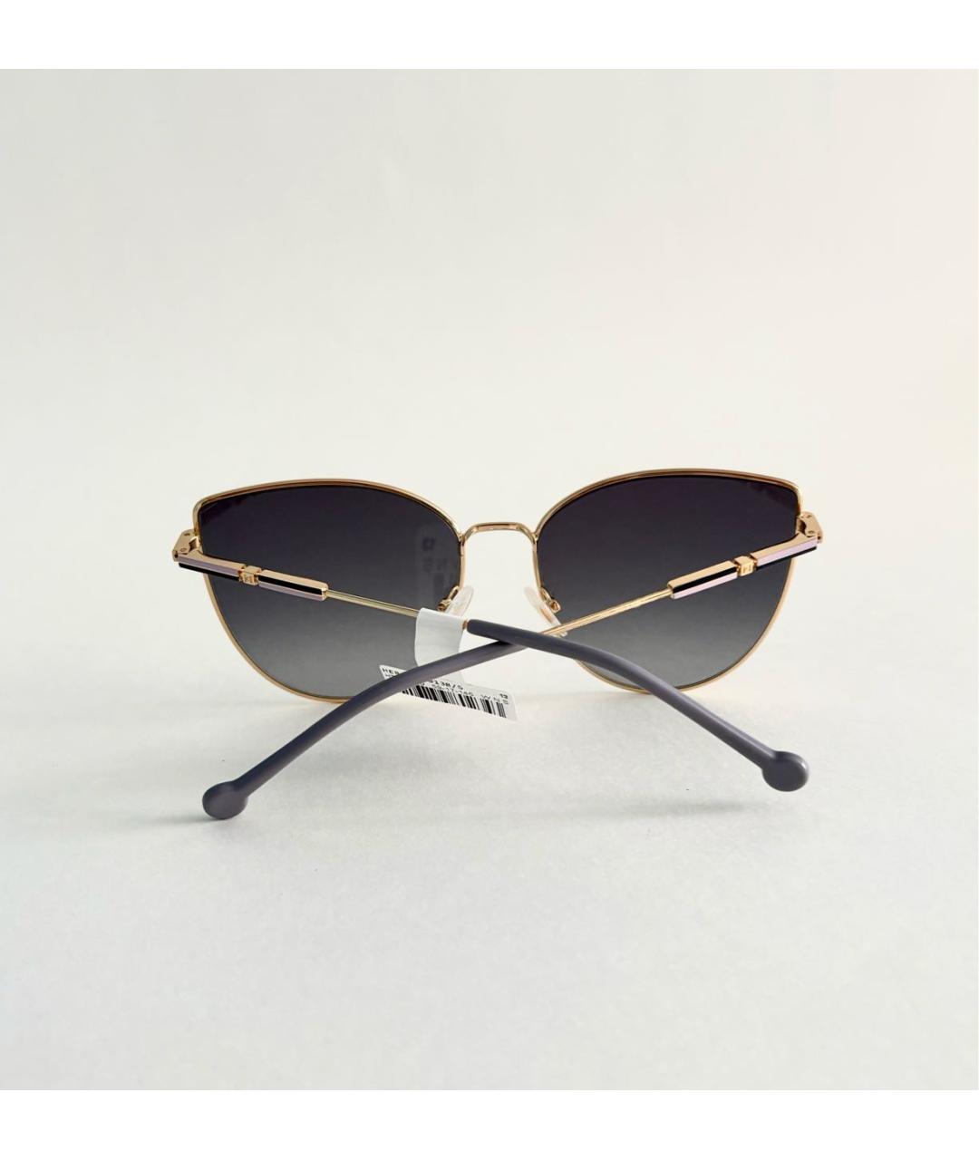 CAROLINA HERRERA Золотые металлические солнцезащитные очки, фото 3