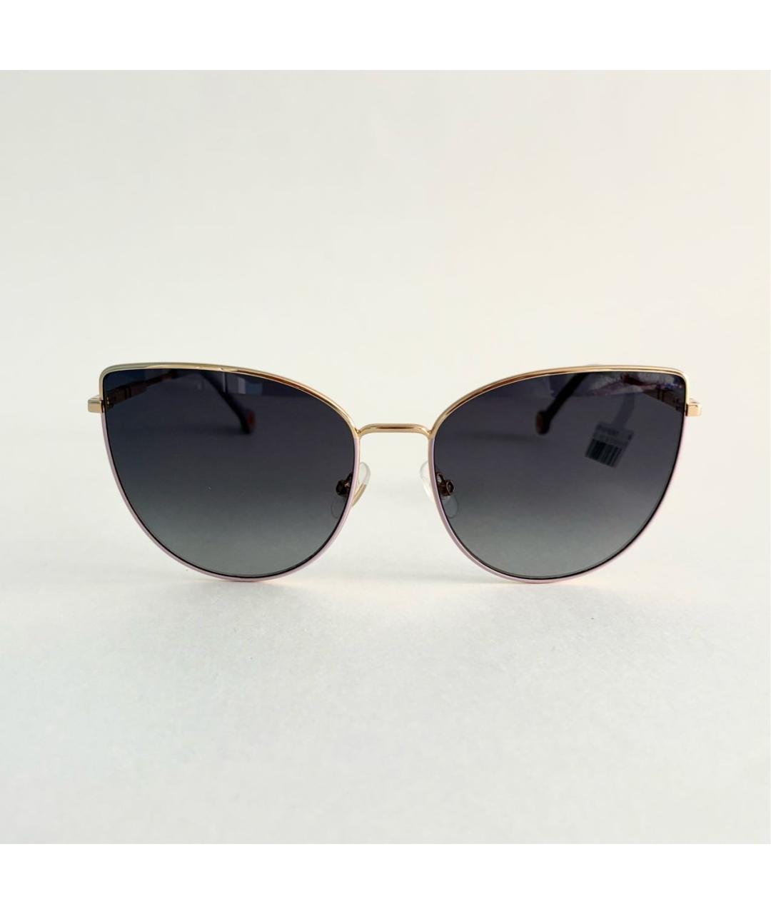 CAROLINA HERRERA Золотые металлические солнцезащитные очки, фото 9