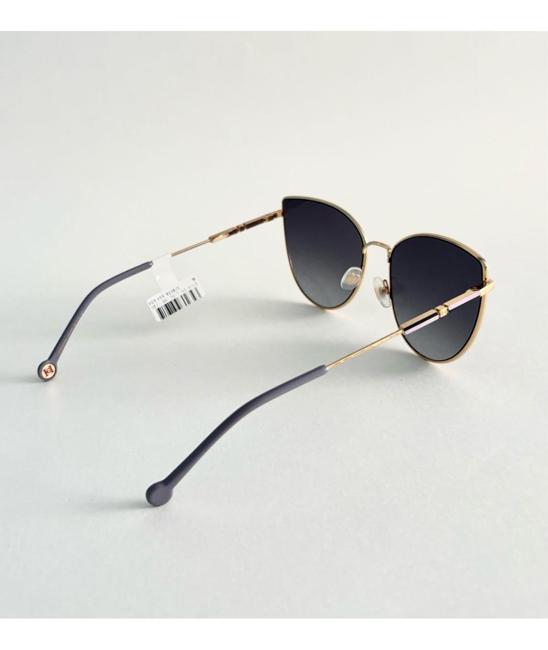 CAROLINA HERRERA Золотые металлические солнцезащитные очки, фото 2