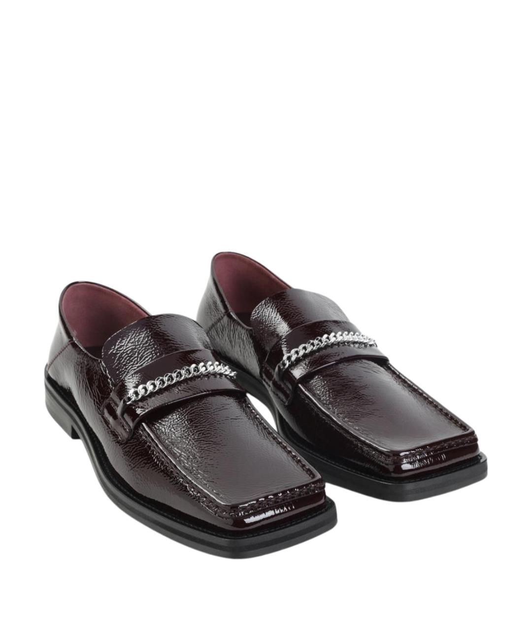 MARTINE ROSE Бордовые кожаные лоферы, фото 3