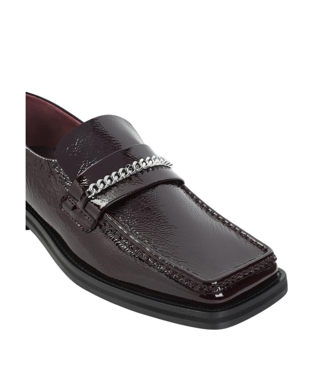 MARTINE ROSE Бордовые кожаные лоферы, фото 4