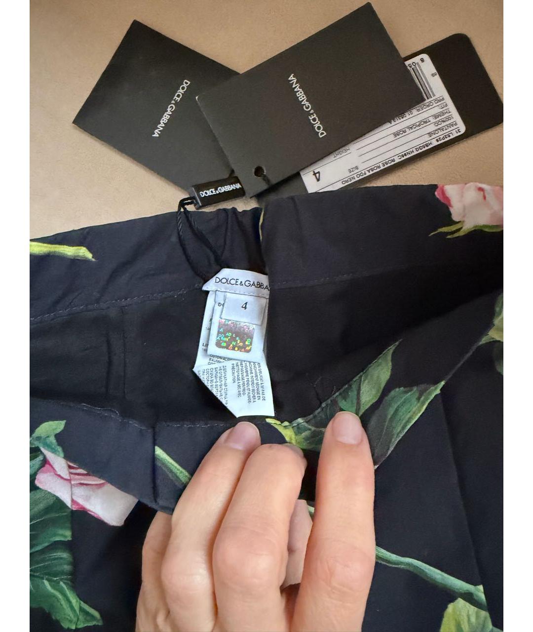 DOLCE&GABBANA Черные хлопковые брюки и шорты, фото 3