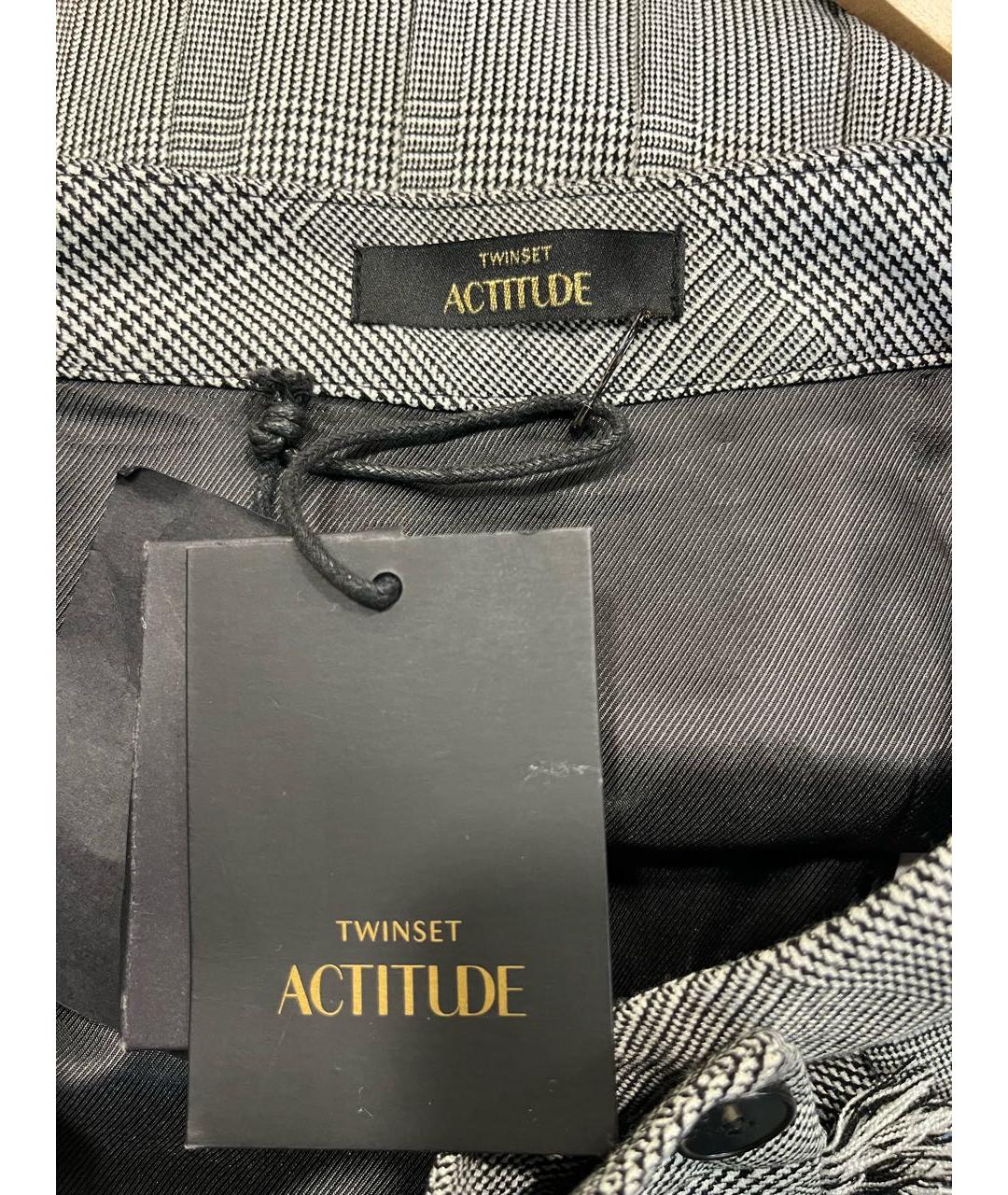 TWIN-SET Серая полиэстеровая юбка мини, фото 3