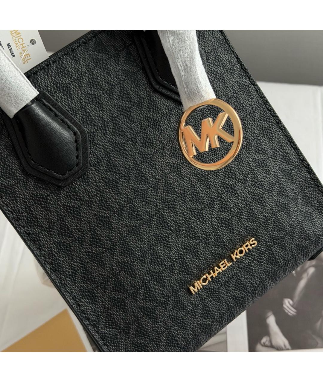 MICHAEL KORS Черная кожаная сумка с короткими ручками, фото 7