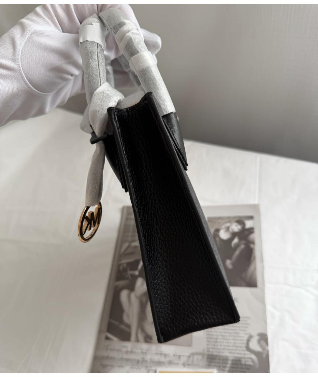 MICHAEL KORS Черная кожаная сумка с короткими ручками, фото 5