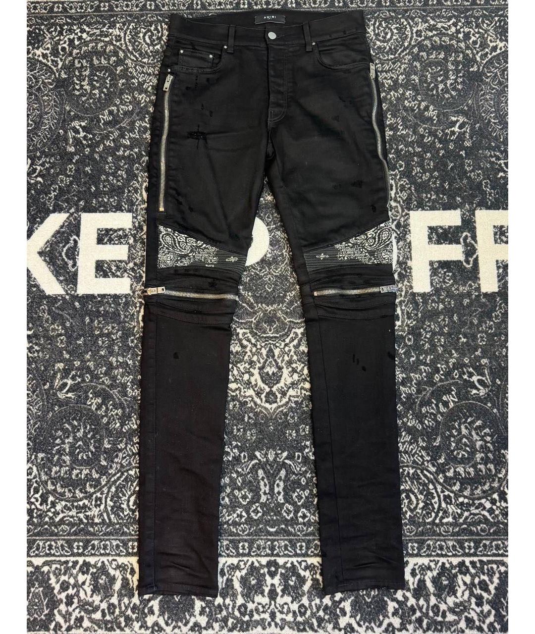 AMIRI Черные хлопко-эластановые джинсы скинни, фото 3