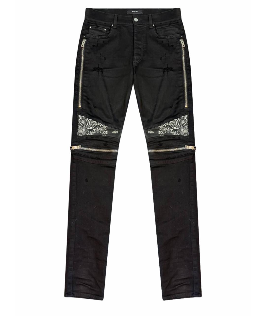 AMIRI Черные хлопко-эластановые джинсы скинни, фото 1