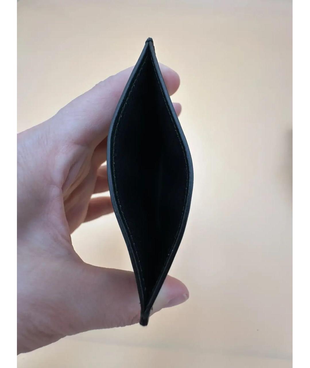 BOTTEGA VENETA Антрацитовый кожаный кардхолдер, фото 4