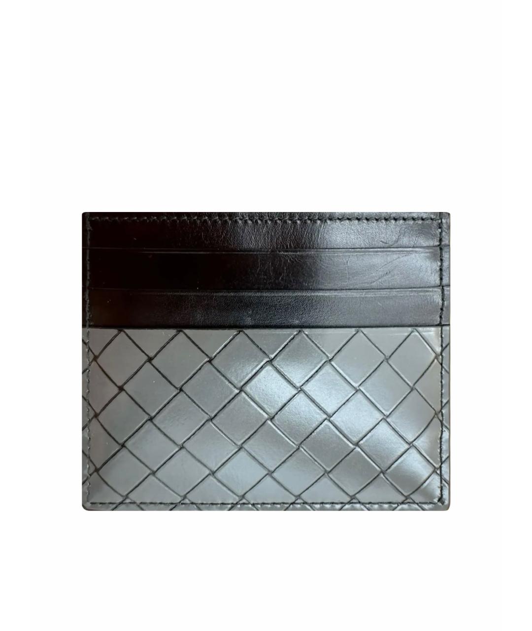BOTTEGA VENETA Антрацитовый кожаный кардхолдер, фото 1