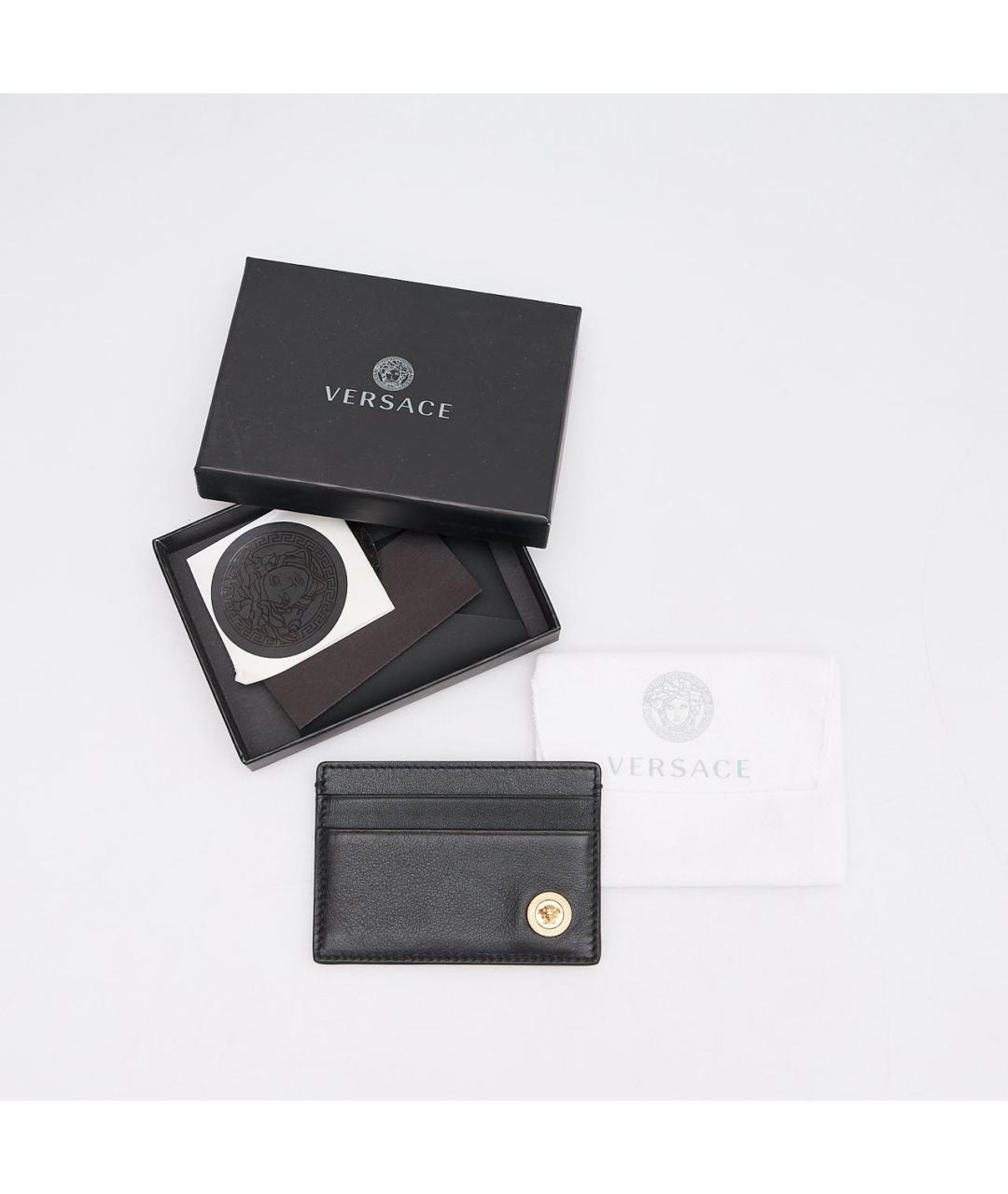 VERSACE Черный кожаный кардхолдер, фото 4