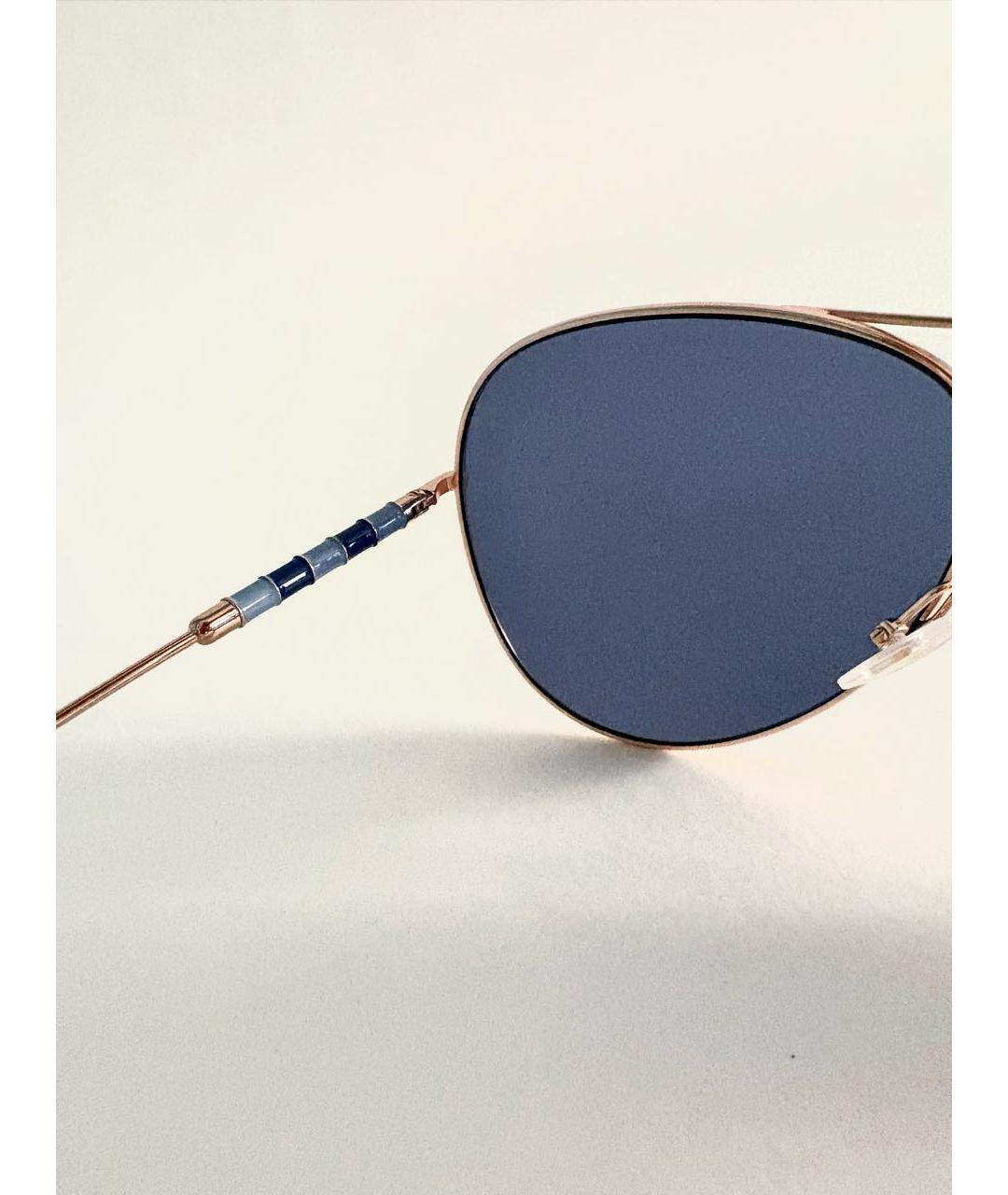 CAROLINA HERRERA Золотые металлические солнцезащитные очки, фото 4