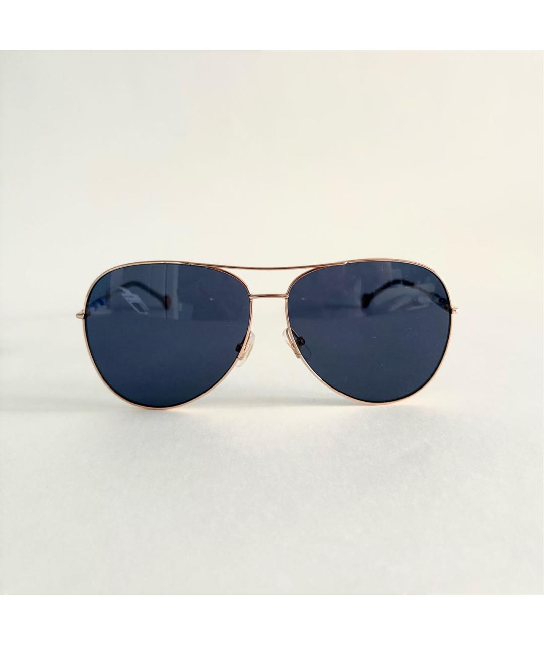 CAROLINA HERRERA Золотые металлические солнцезащитные очки, фото 2