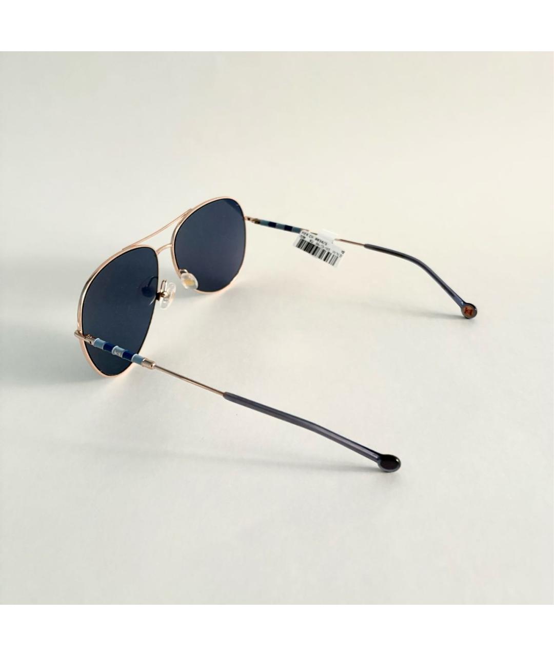 CAROLINA HERRERA Золотые металлические солнцезащитные очки, фото 5