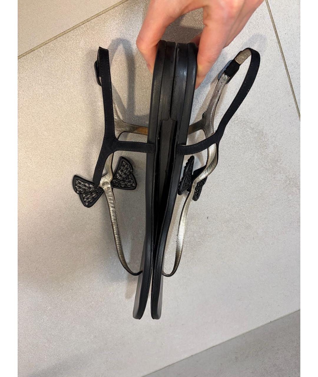 CHANEL Черные кожаные сандалии, фото 7