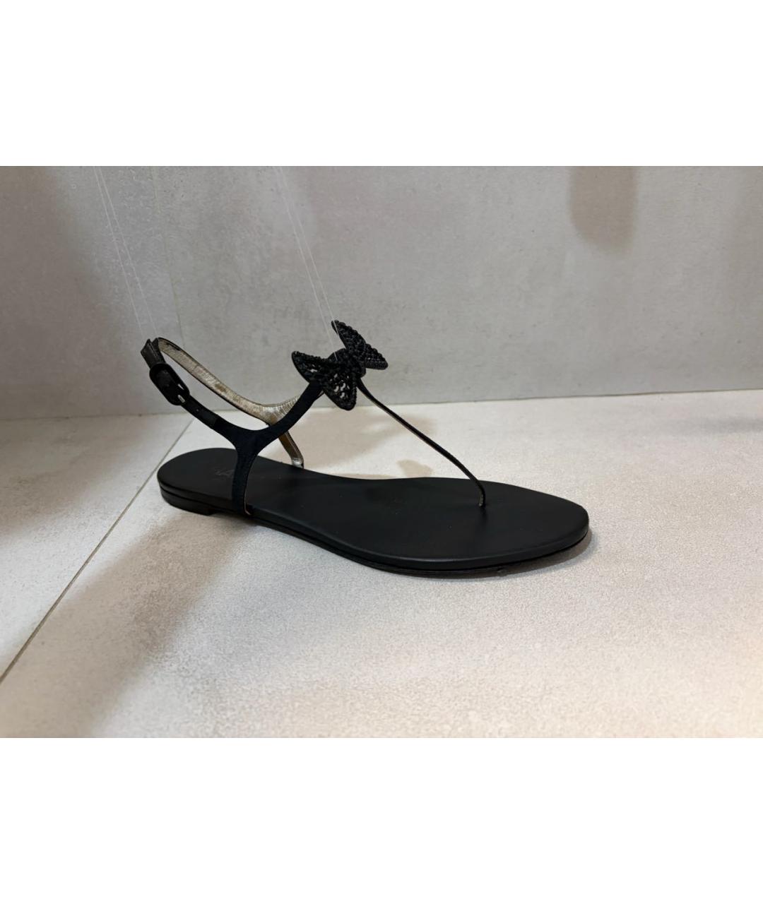 CHANEL Черные кожаные сандалии, фото 9