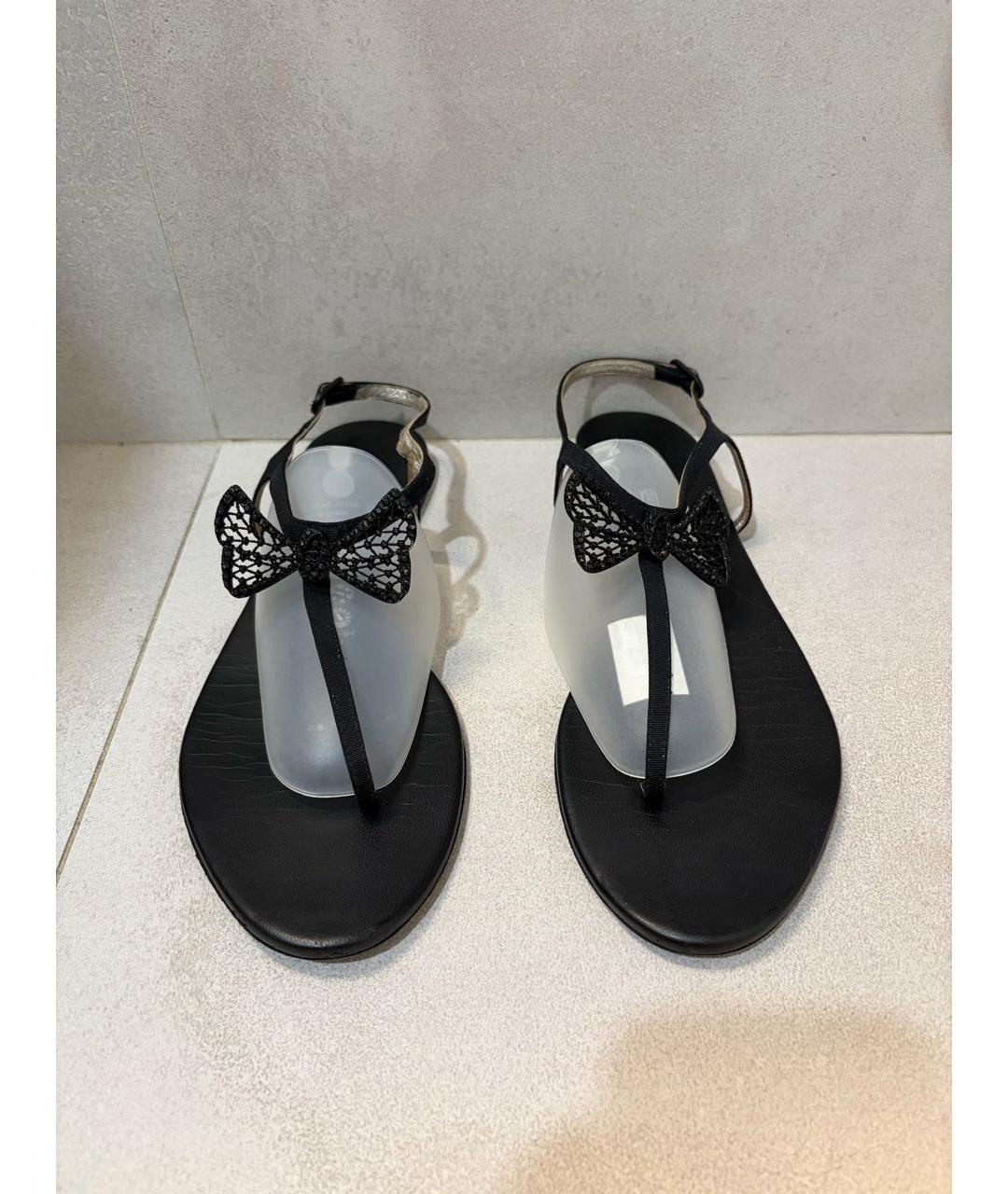 CHANEL Черные кожаные сандалии, фото 3
