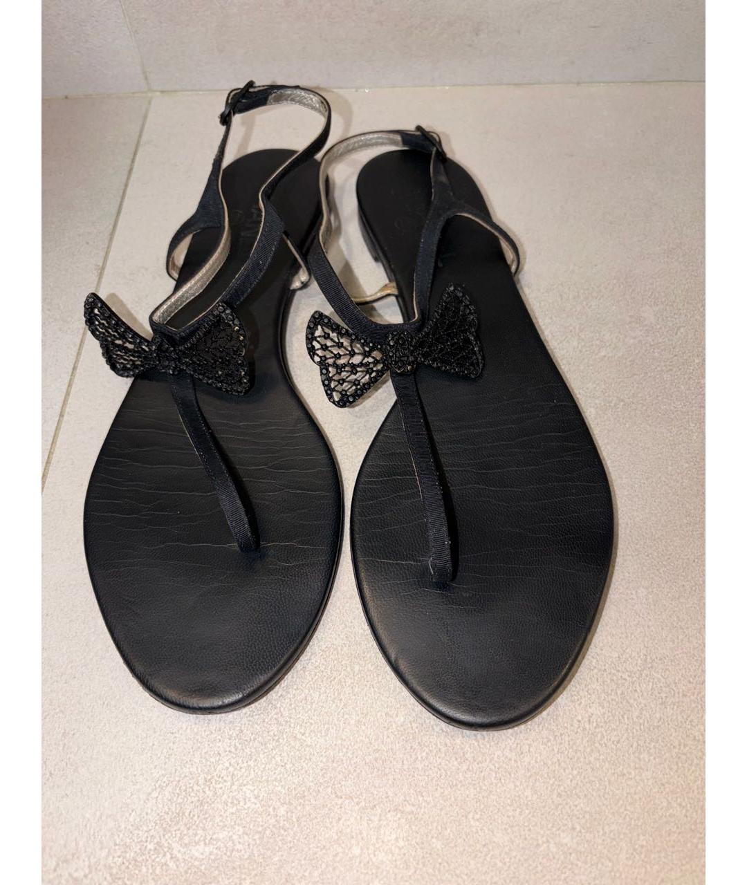 CHANEL Черные кожаные сандалии, фото 4