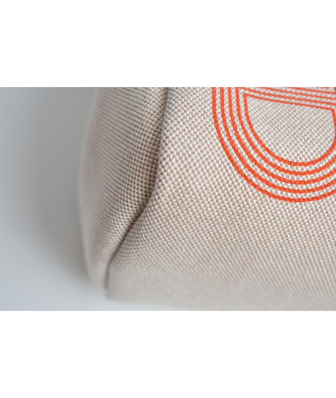 HERMES Бежевая тканевая сумка через плечо, фото 5