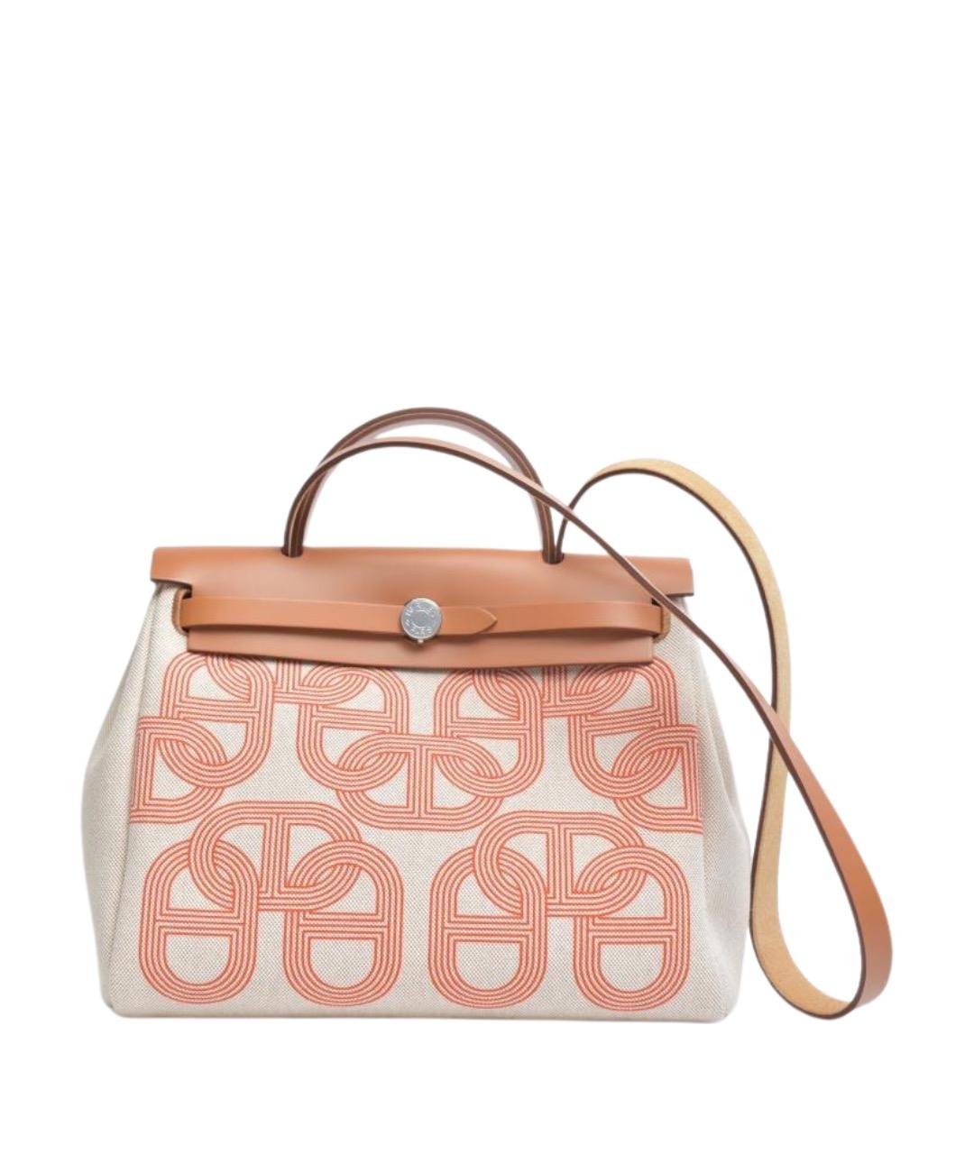 HERMES Бежевая тканевая сумка через плечо, фото 1