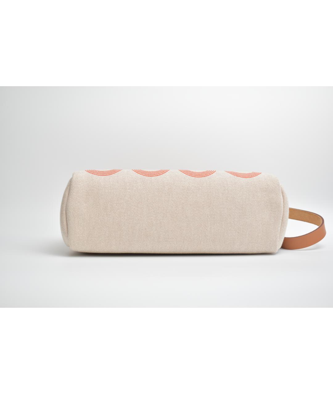 HERMES Бежевая тканевая сумка через плечо, фото 4