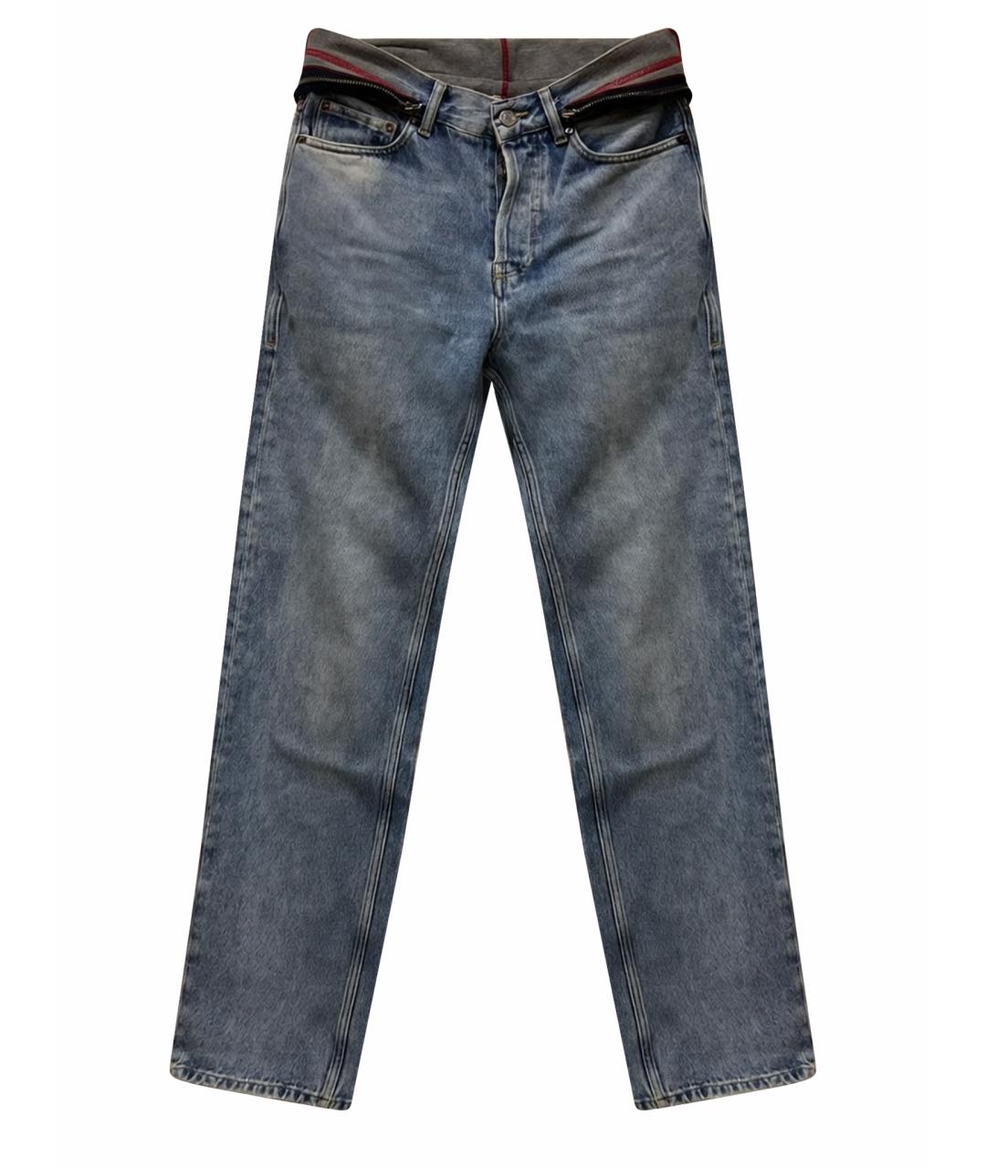 DIESEL Голубые хлопковые прямые джинсы, фото 1