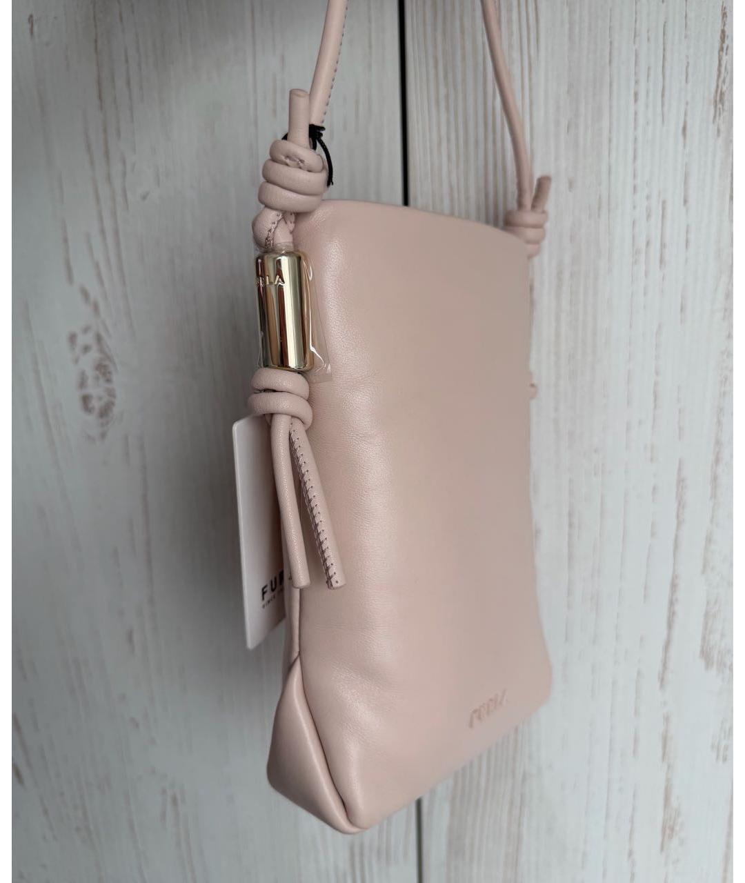 FURLA Коралловая кожаная сумка через плечо, фото 2