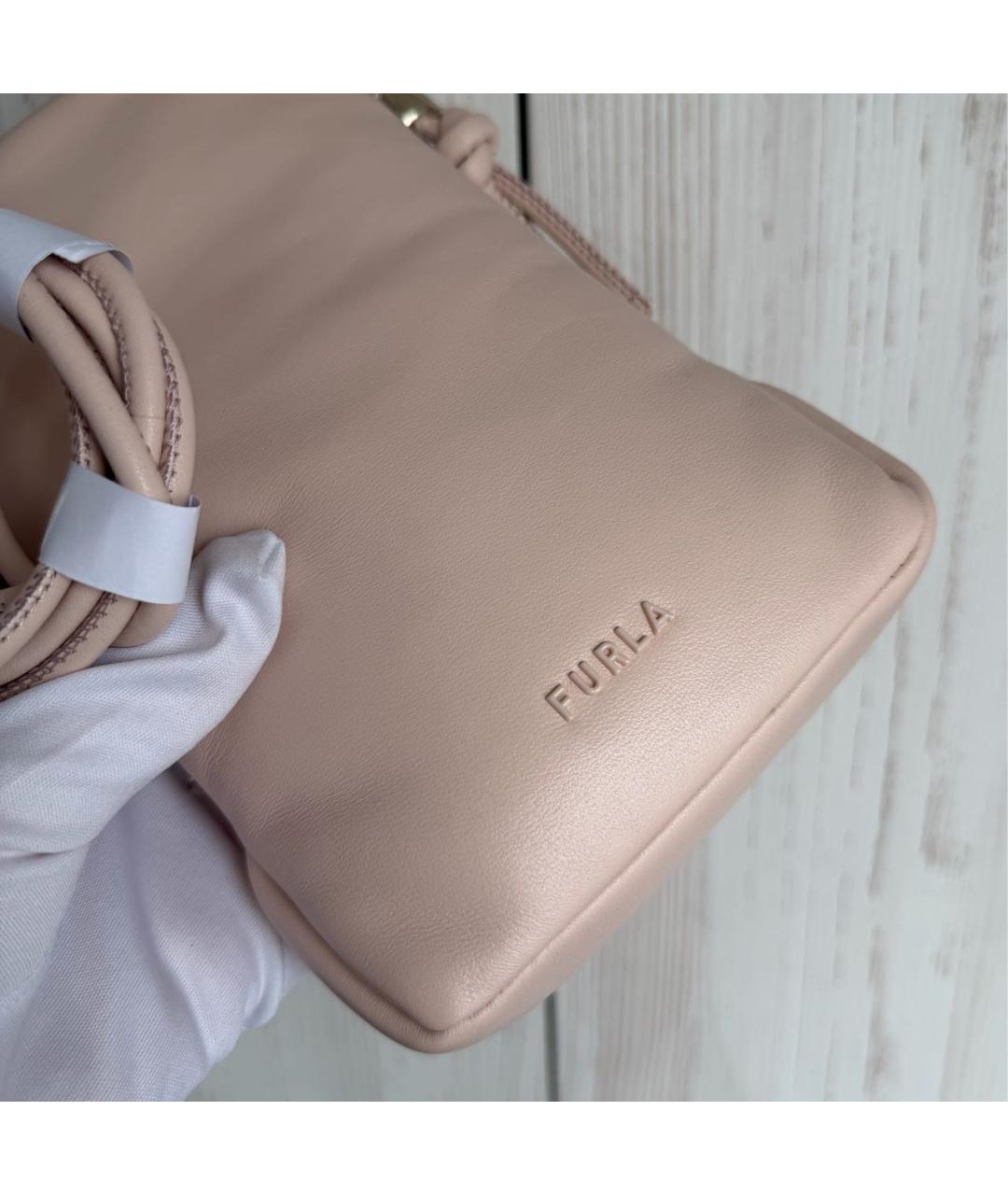 FURLA Коралловая кожаная сумка через плечо, фото 5