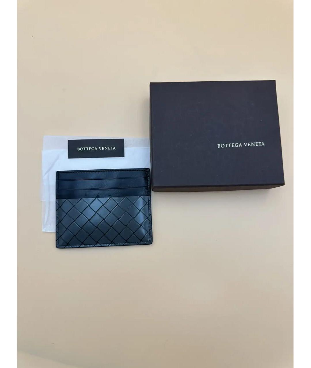 BOTTEGA VENETA Антрацитовый кожаный кардхолдер, фото 2