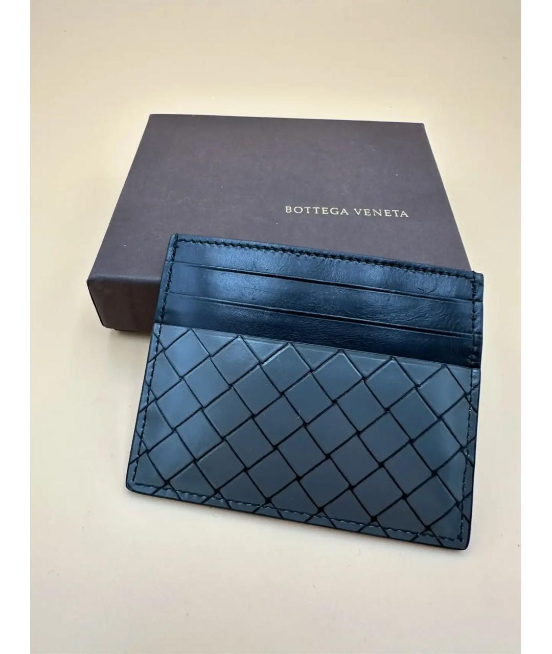 BOTTEGA VENETA Антрацитовый кожаный кардхолдер, фото 4