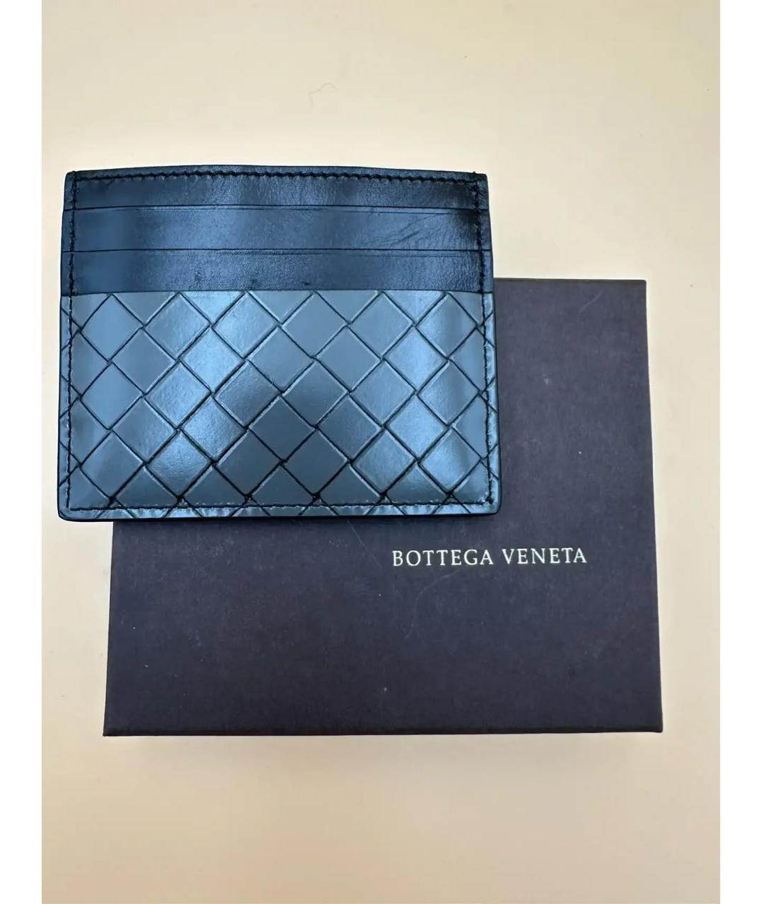 BOTTEGA VENETA Антрацитовый кожаный кардхолдер, фото 3