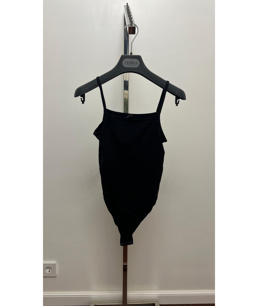 WOLFORD Черное хлопко-эластановое боди, фото 4