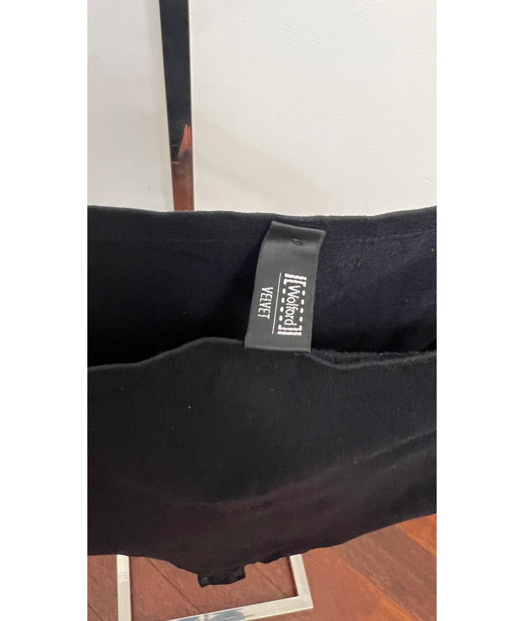 WOLFORD Черное хлопко-эластановое боди, фото 3