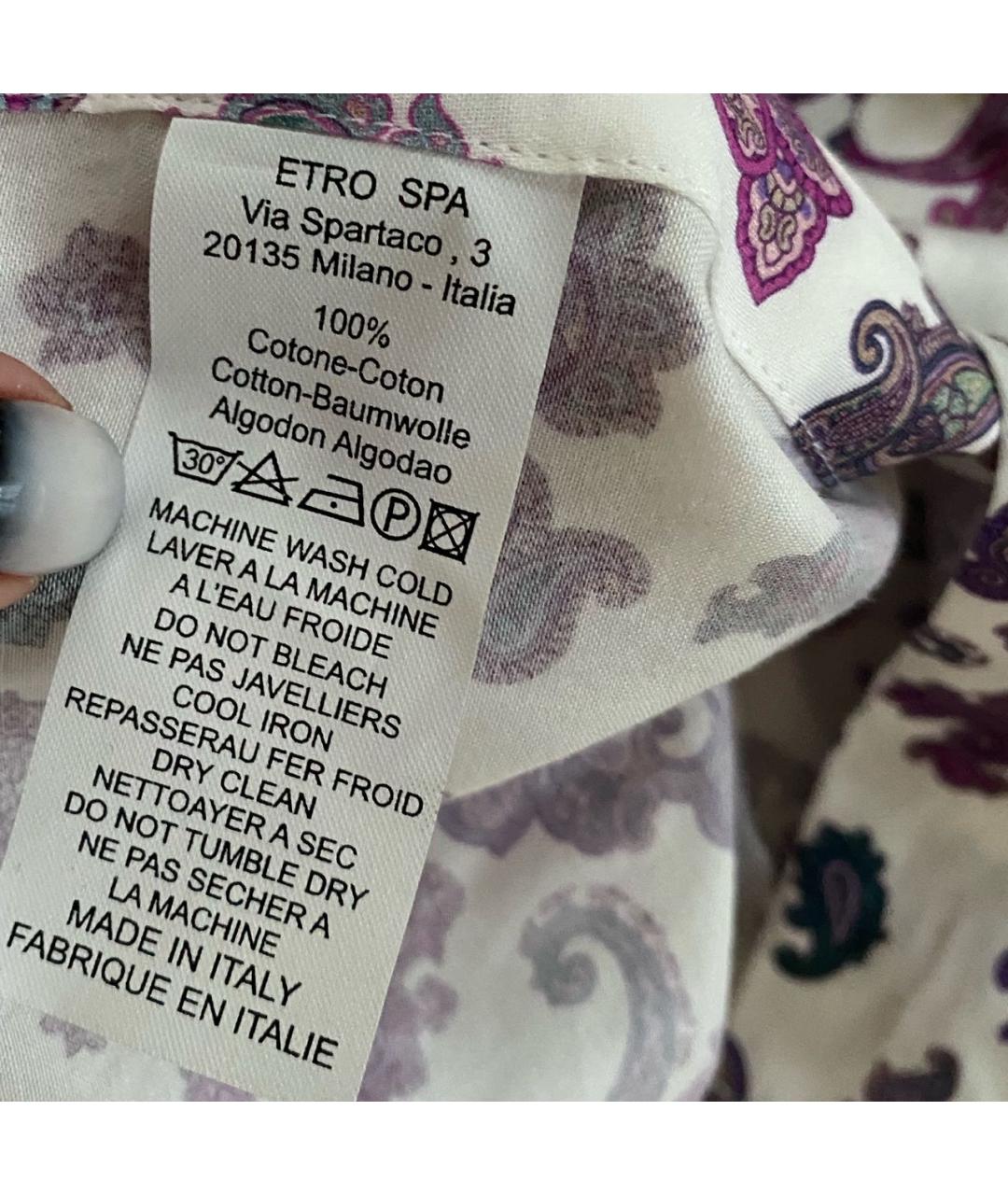 ETRO Фиолетовая хлопковая кэжуал рубашка, фото 8