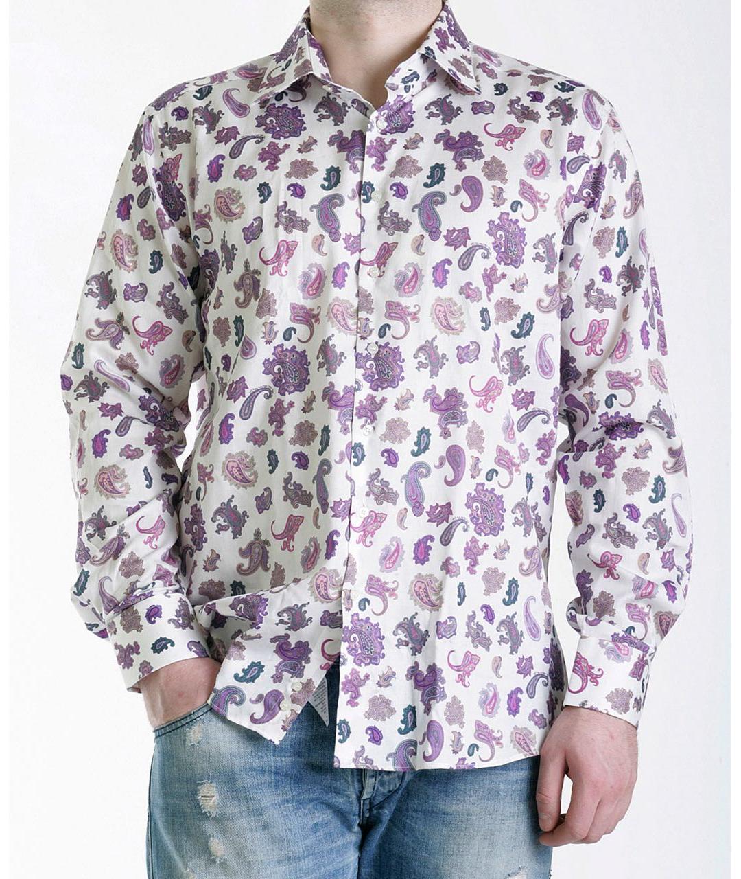 ETRO Фиолетовая хлопковая кэжуал рубашка, фото 9