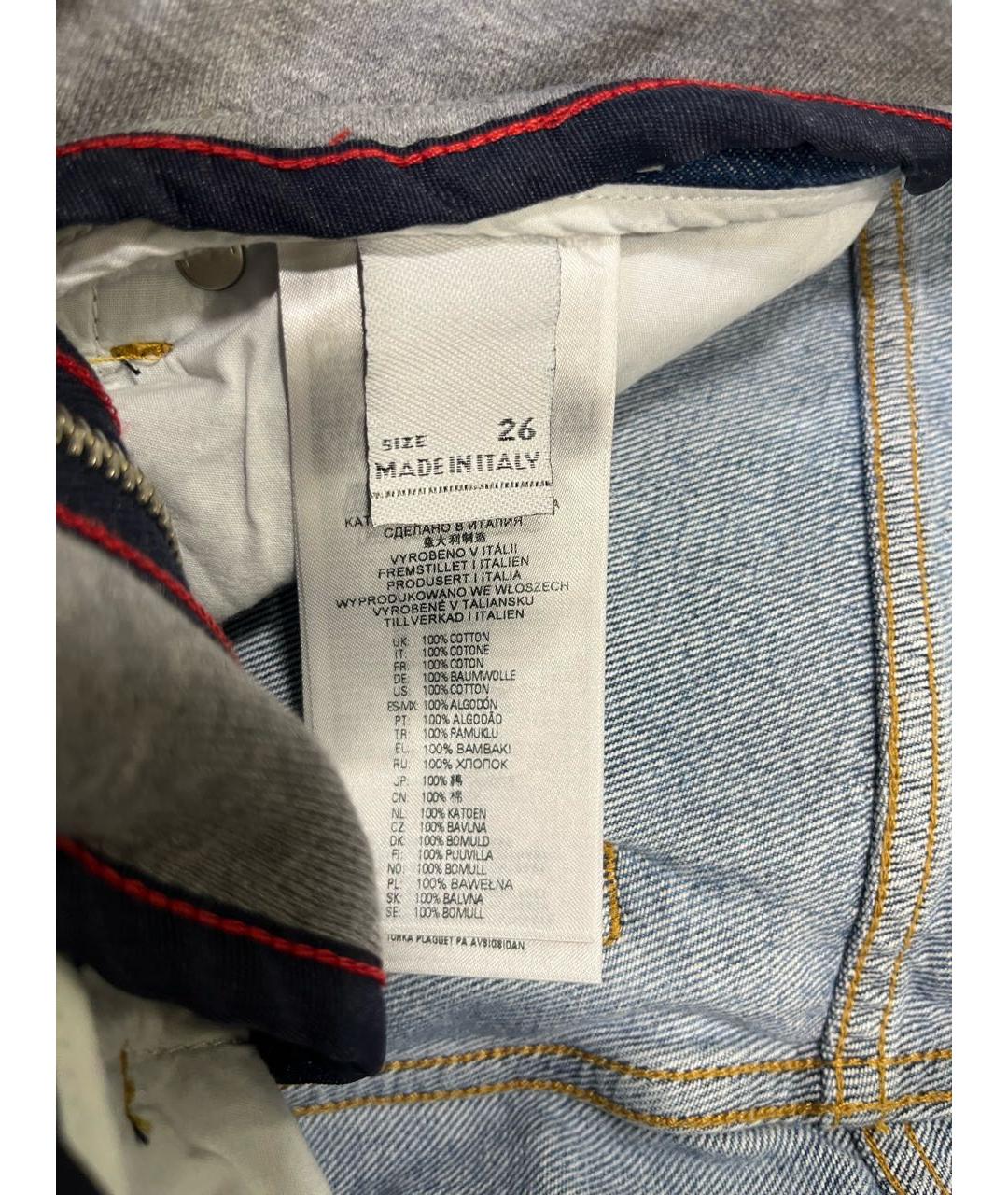 DIESEL Голубые хлопковые прямые джинсы, фото 3