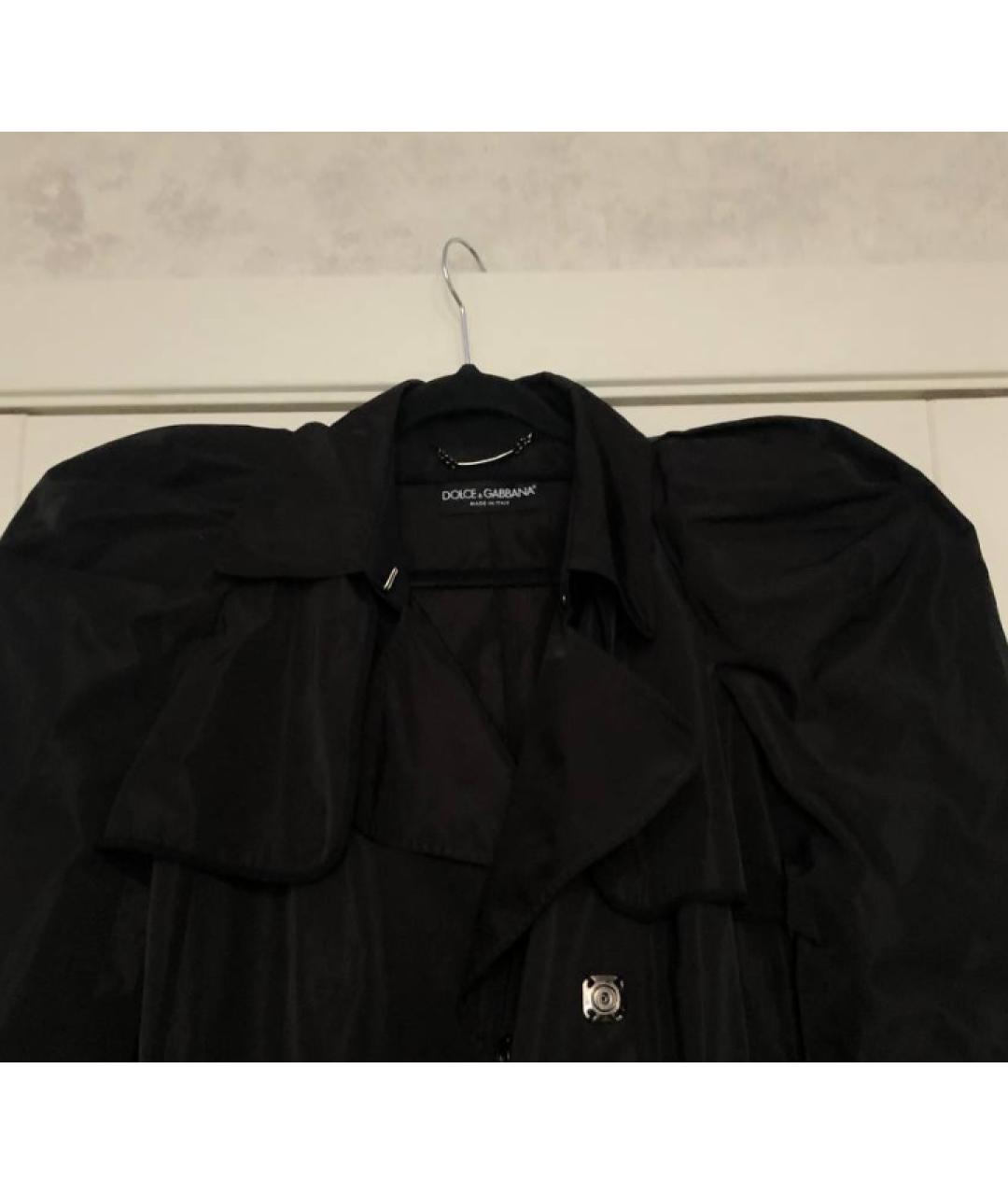 DOLCE&GABBANA Черный полиэстеровый тренч/плащ, фото 3