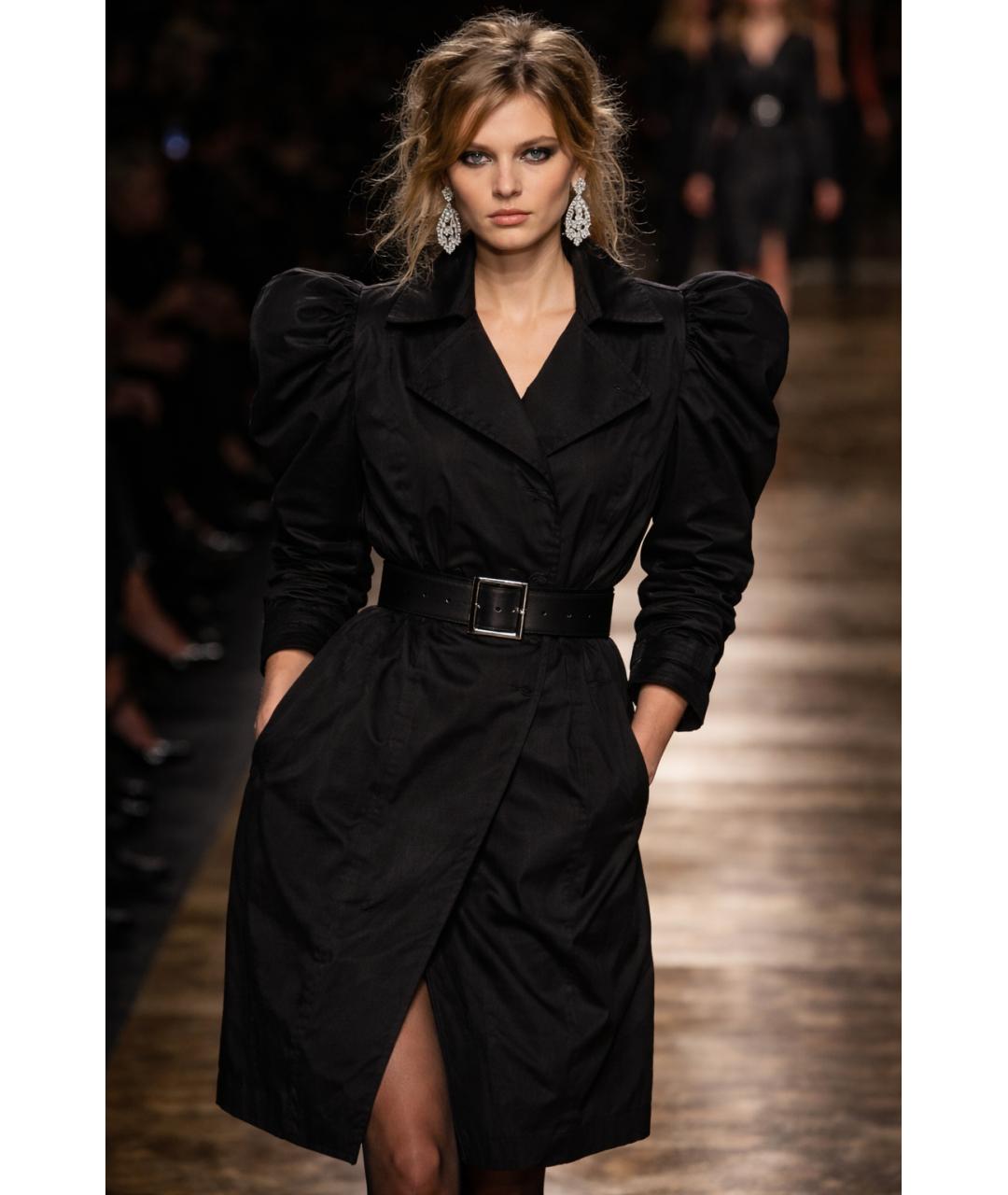 DOLCE&GABBANA Черный полиэстеровый тренч/плащ, фото 7