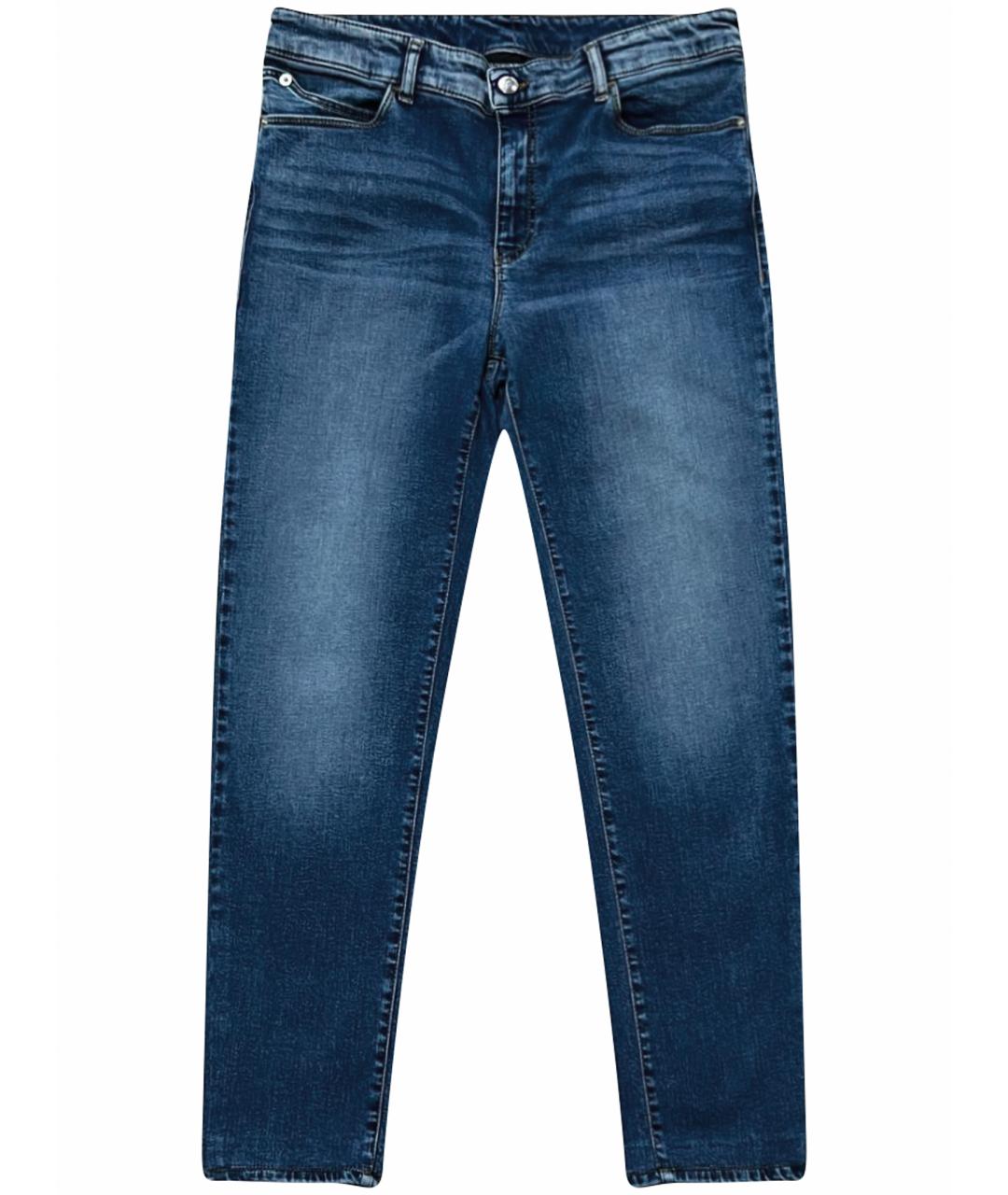 GIORGIO ARMANI Синие хлопко-эластановые джинсы слим, фото 1