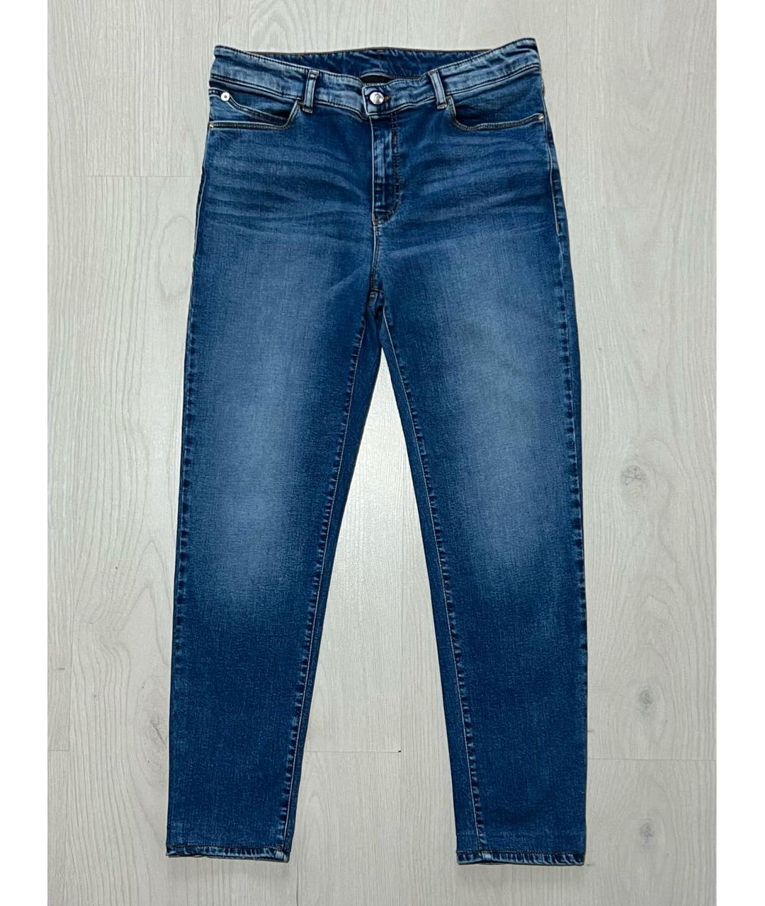 GIORGIO ARMANI Синие хлопко-эластановые джинсы слим, фото 2