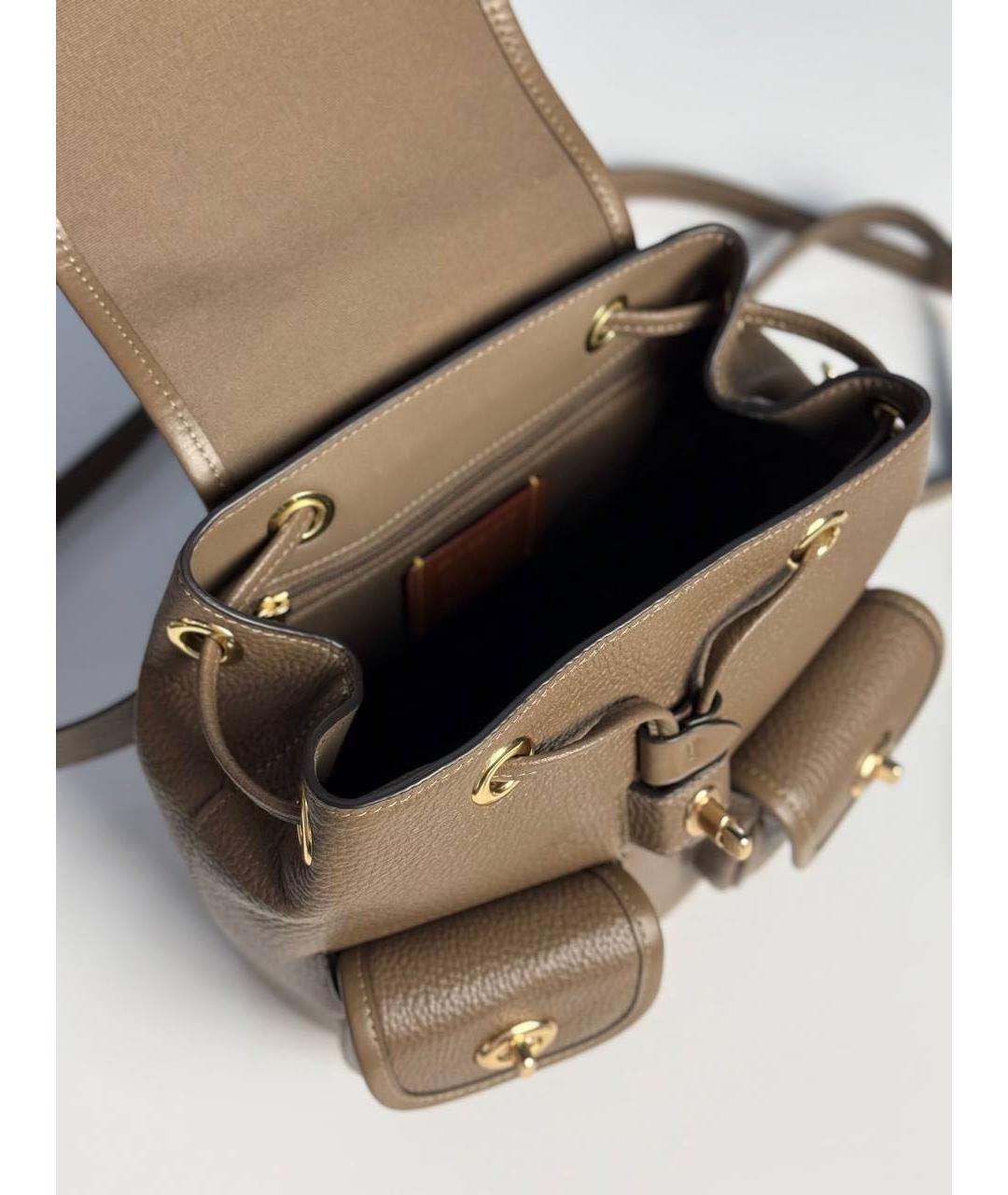 COACH Коричневый кожаный рюкзак, фото 8