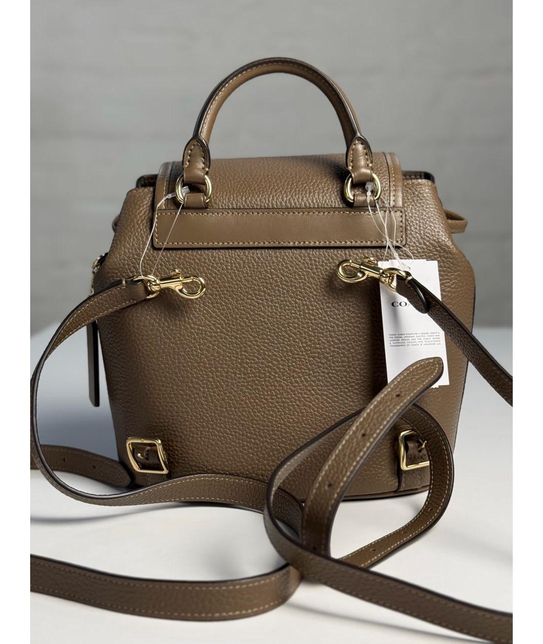 COACH Коричневый кожаный рюкзак, фото 2