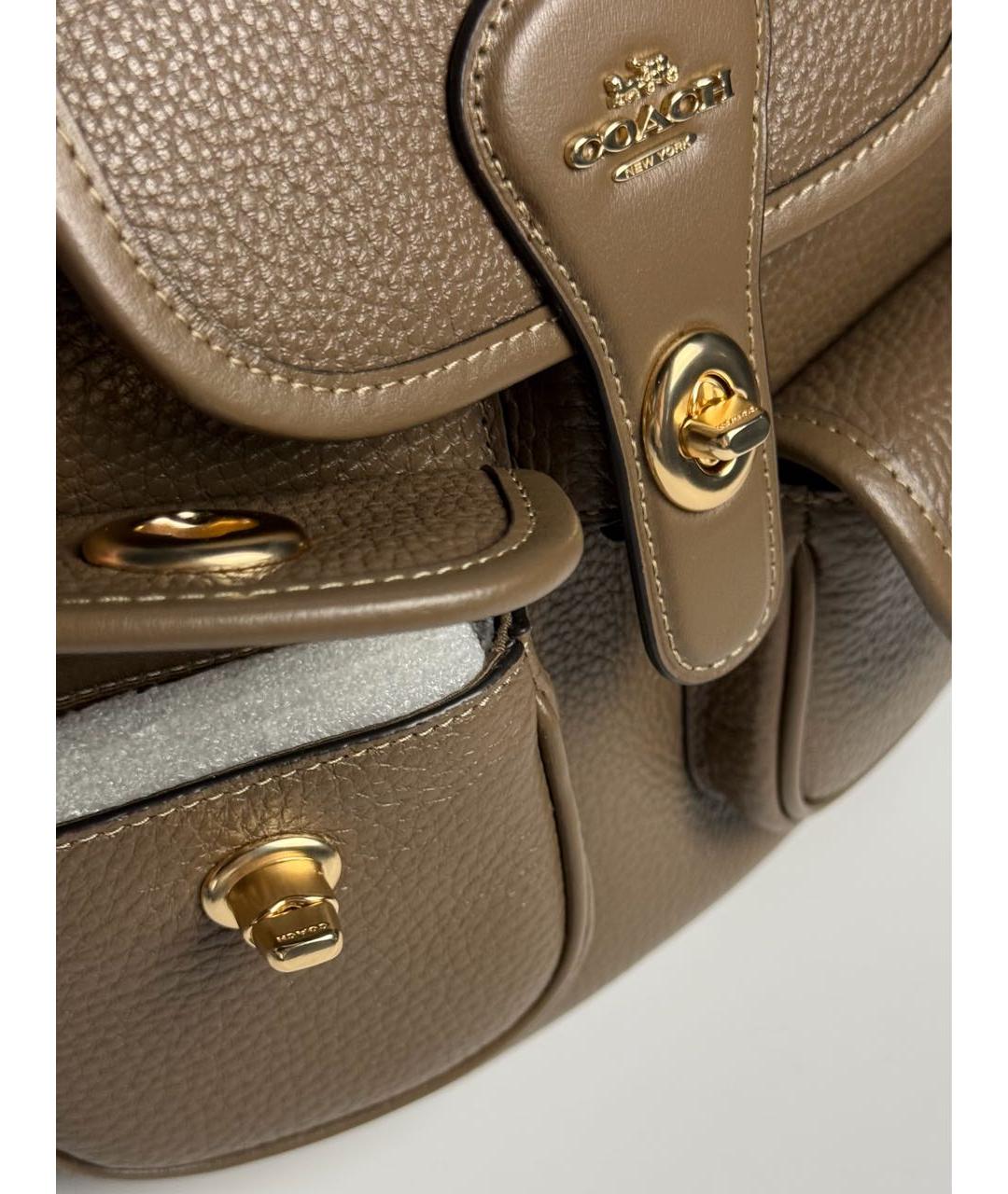 COACH Коричневый кожаный рюкзак, фото 4