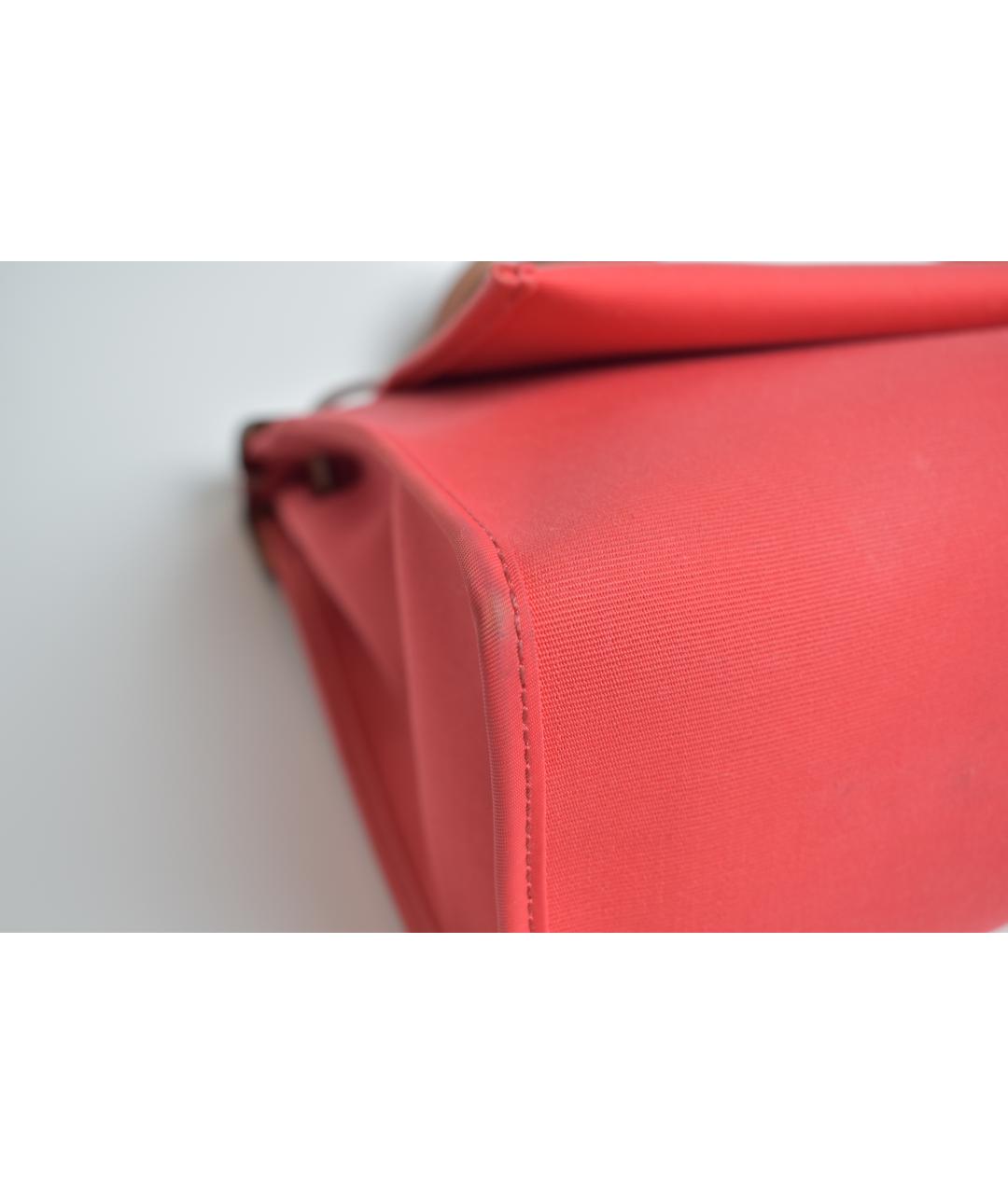 HERMES Коралловая тканевая сумка через плечо, фото 6