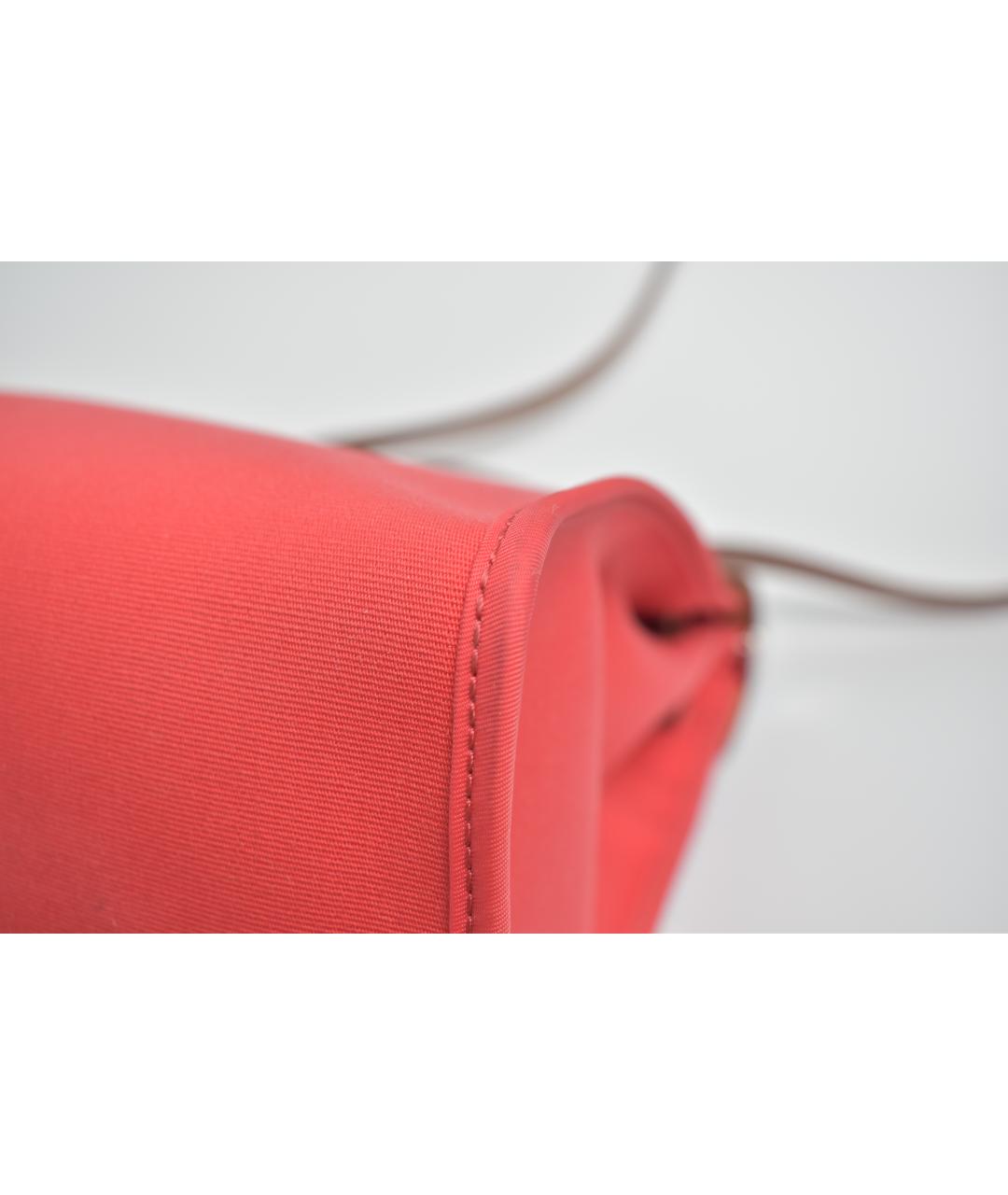 HERMES Коралловая тканевая сумка через плечо, фото 9