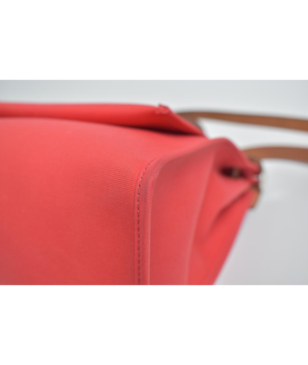 HERMES Коралловая тканевая сумка через плечо, фото 7