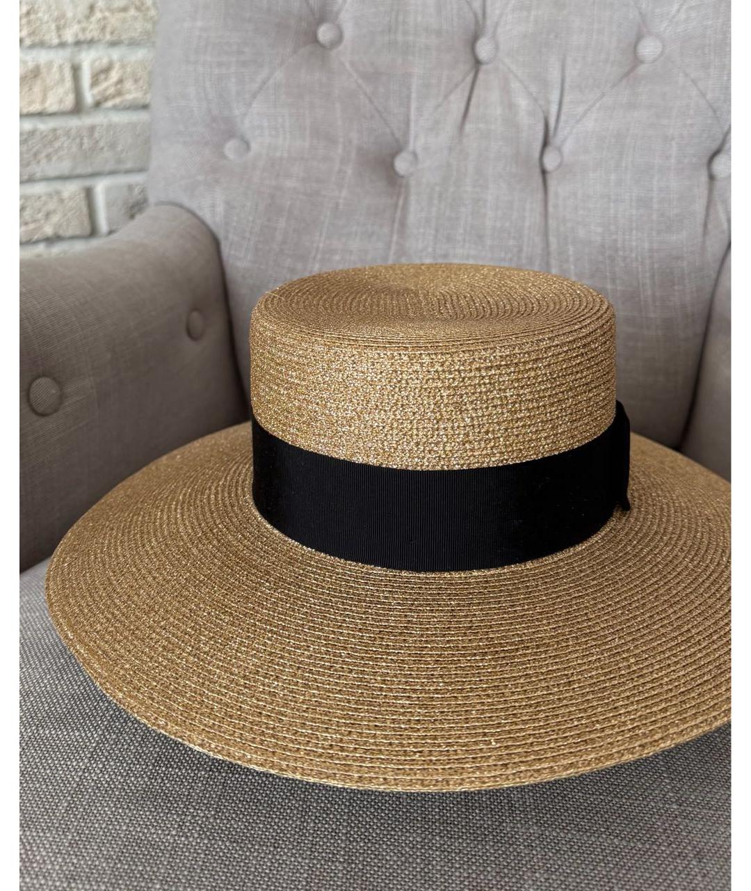 GUCCI Бежевая соломенная шляпа, фото 2