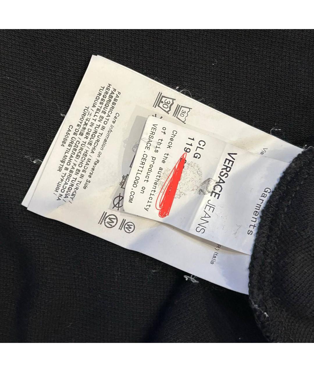 VERSACE JEANS COUTURE Черное хлопковое поло с коротким рукавом, фото 4