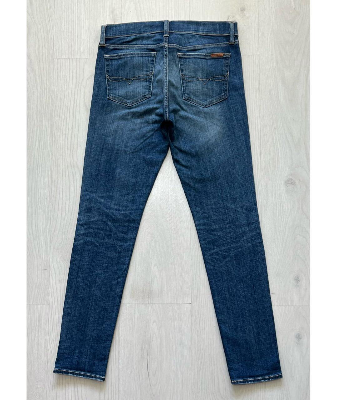 RALPH LAUREN Синие хлопко-эластановые джинсы слим, фото 2